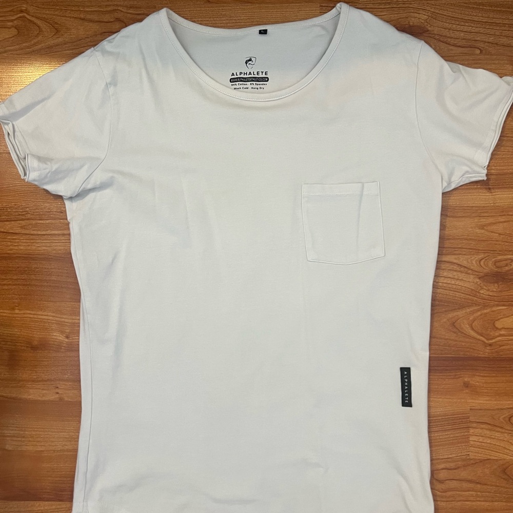 Alphalete White Crew Neck Athletic Fit Tee